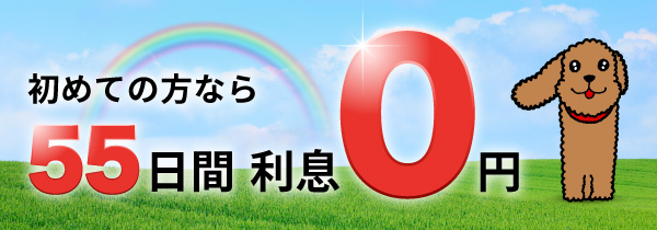 初めての方なら55日間利息0円